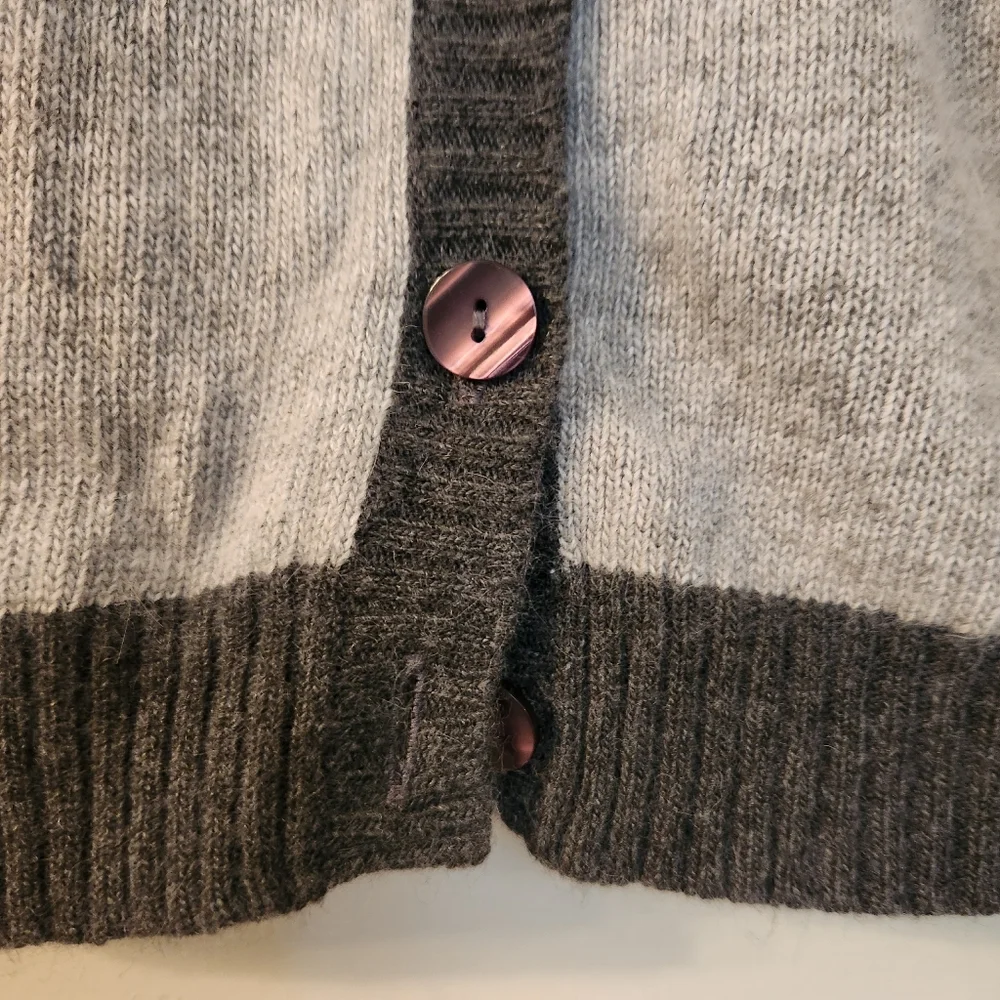 Ann Taylor LOFT Cardigan Sweater, Heathered Gray, Rabbit Hair Blend Sz Med EUC
